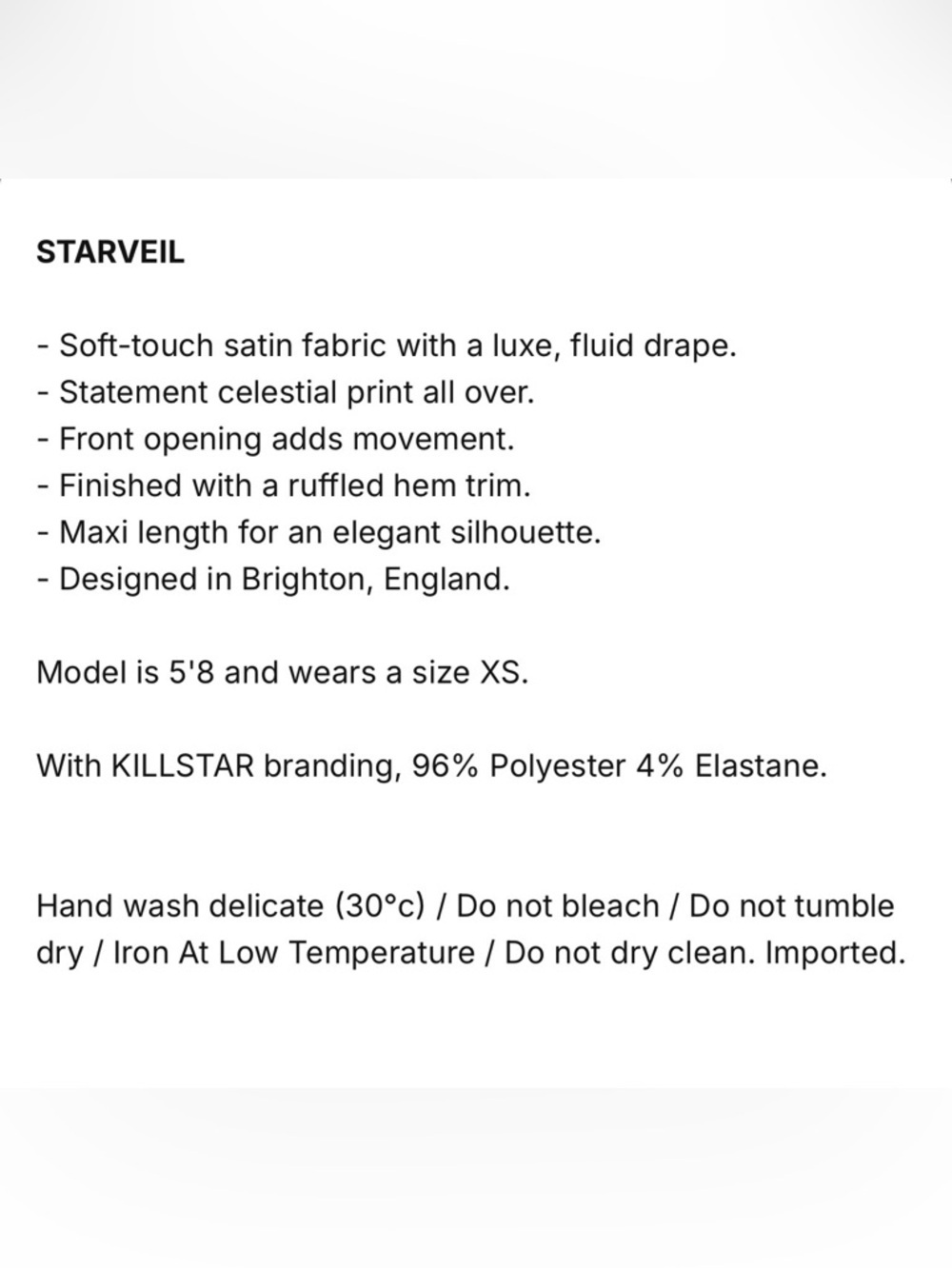 Killstar Starveil Maxi Skirt Celestial Ruffle Small - Picture 6 of 9